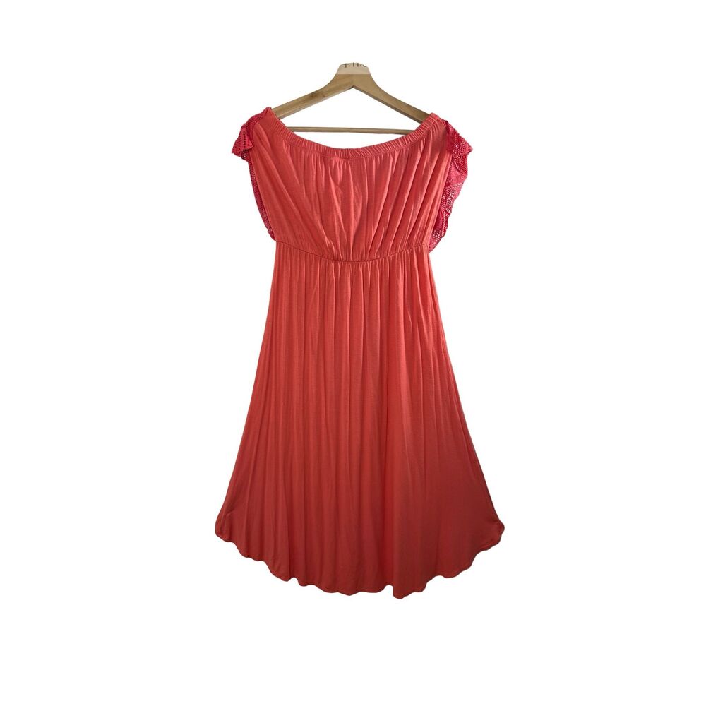 Lily Bleu Beach Peach Off The Shoulder High Low Dress Size L Bohemian USA
